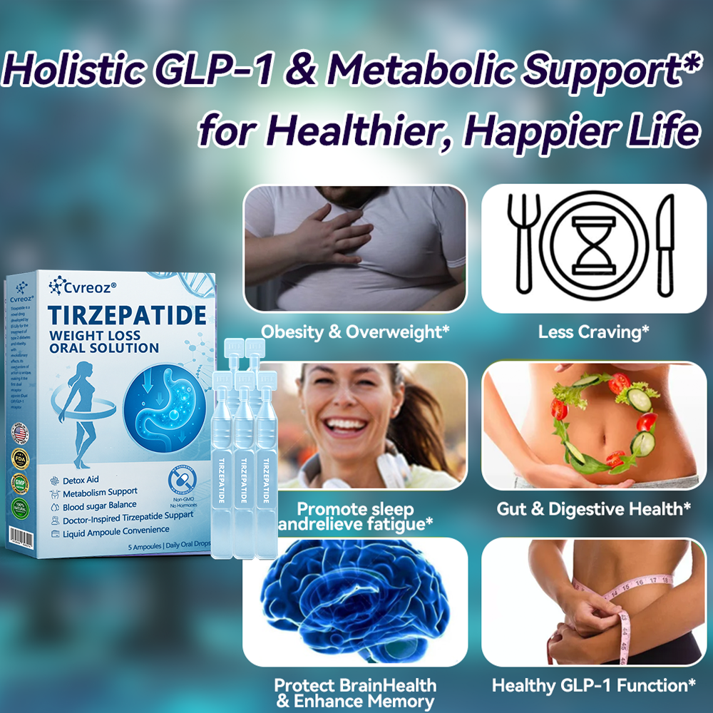 【Last Day Promotion 66% OFF👨🏻‍⚕️】 𝑪𝒗𝒓𝒆𝒐𝒛® GLP-1-Tirzepatide Oral Solution 🇺🇸🏪visible effect, no side 7 days effects, suitable for all age groups