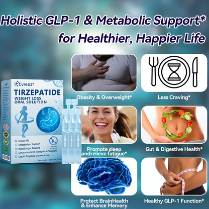 【Last Day Promotion 66% OFF👨🏻‍⚕️】 𝑪𝒗𝒓𝒆𝒐𝒛® GLP-1-Tirzepatide Oral Solution 🇺🇸🏪visible effect, no side 7 days effects, suitable for all age groups