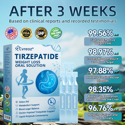 【Last Day Promotion 66% OFF👨🏻‍⚕️】 𝑪𝒗𝒓𝒆𝒐𝒛® GLP-1-Tirzepatide Oral Solution 🇺🇸🏪visible effect, no side 7 days effects, suitable for all age groups
